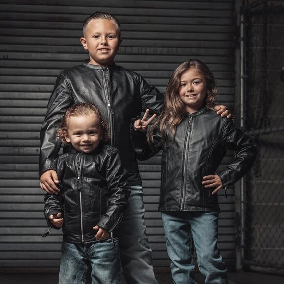 Bambino - Kid's Leather Jacket - Picture 1 of 7